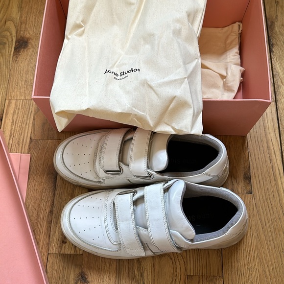 ACNE STUDIOS Velcro Sneaker Shoe Chunky Low White Logo with Box 10.5, 44 - Picture 5 of 5